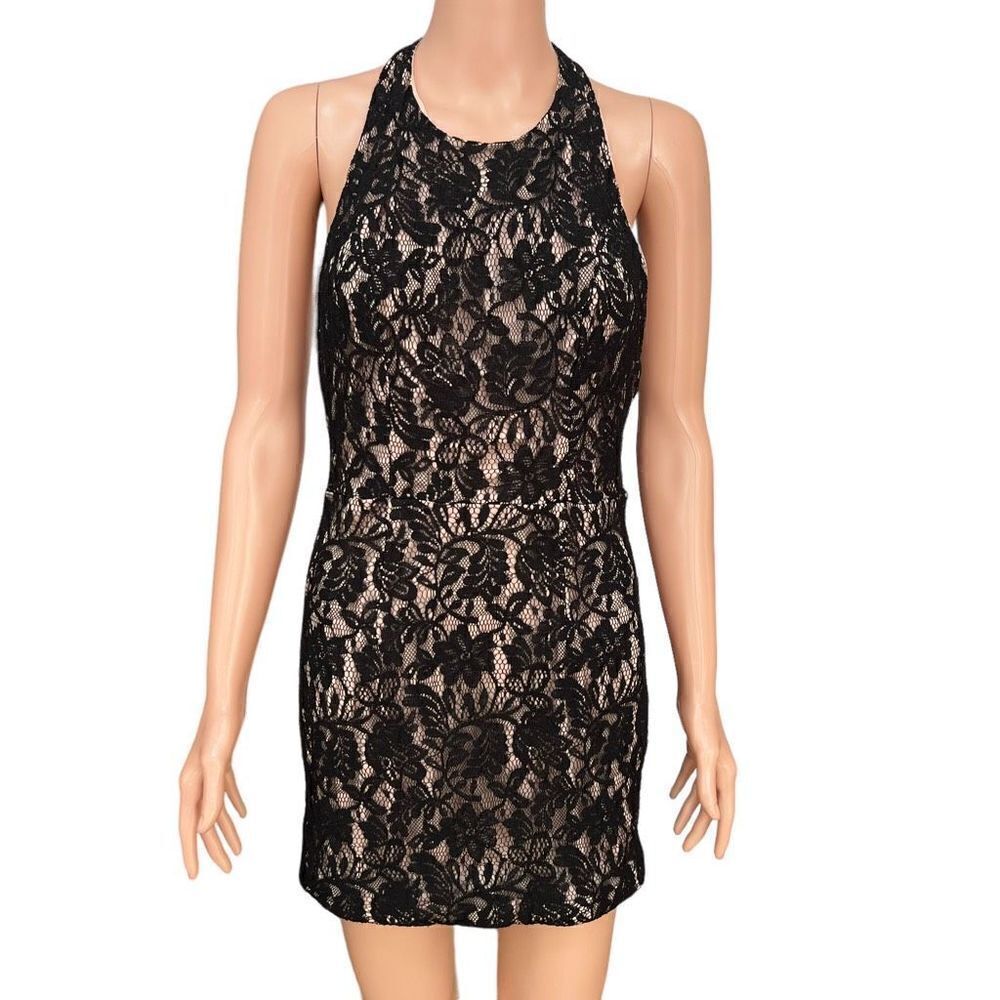 Jodi Kristopher juniors lace mini dress size 5 hemmed